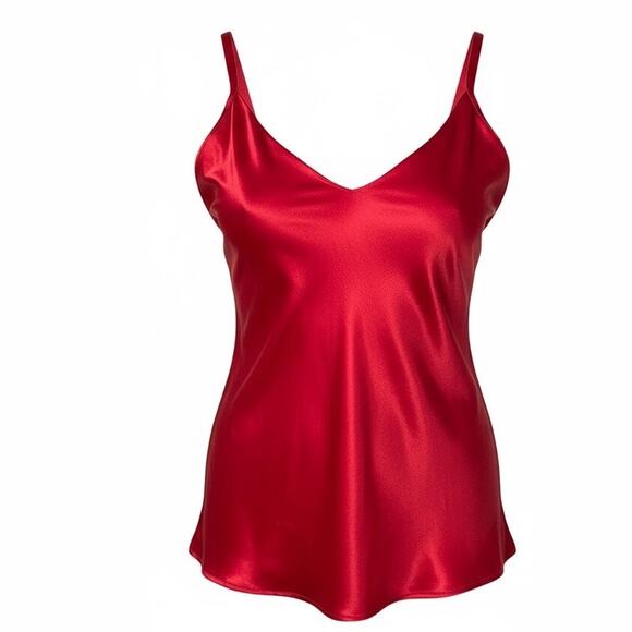 Resume Woman Ruby Red 100% Silk Bias-Cut Tank Top 3X - Picture 1 of 7